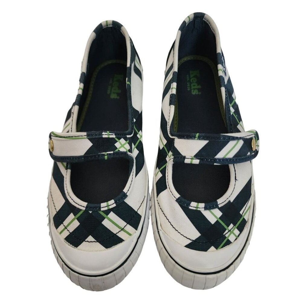 Keds Women's Navy/White WF21886 Craze Chatham Plaid Mary Jane Shoe Size 6 - Picture 2 of 10